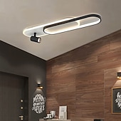 זול גופי תאורת ספוט-מנורת תקרה LED מודרנית 1-2 מנורת מסלול מנורת sotlight 80 ס"מ 100 ס"מ מנורת תקרה גיאומטרית ניתנת לעמעום שלט רחוק סלון חדר שינה מטבח פינת אוכל מנורת ac220v