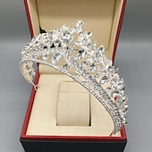 cheap Hair Styling Accessories-Silver Tiara and Crown for Women Crystal Queen Crowns Rhinestone Princess Tiaras for Girl Bride Wedding Hair Accessories for Bridal Birthday Party Prom Halloween Cos-play Costume Christmas