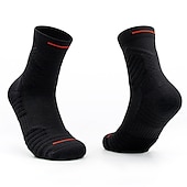 お買い得  メンズソックス-男性用 3ペア スポーツソックス クルーソックス ブラック ホワイト カラー 平織り カジュアル 日常 普通の厚さ 夏 春 秋 スタイリッシュ クラシック
