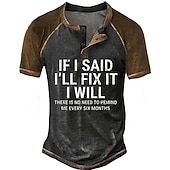 お買い得  面白い言葉-男の面白い短袖グラフィックTシャツ：『もし私がそれを直すと言ったら』関係の先延ばしユーモア
