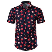 economico Cibo &amp; Bevande-Per uomo A foglia Frutta Banana Camicia Camicia hawaiana Camicia Aloha Maniche corte Camicia Collo ripiegabile Tropicale Di tendenza Hawaiano Strada Informale Hawaiano Nero Bianco Giallo S M L