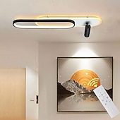 זול גופי תאורת ספוט-מנורת תקרה LED מודרנית 1-2 מנורת מסלול מנורת sotlight 80 ס"מ 100 ס"מ מנורת תקרה גיאומטרית ניתנת לעמעום שלט רחוק סלון חדר שינה מטבח פינת אוכל מנורת ac220v