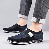 ieftine Saboți și Mocasini Bărbați-mocasini casual pentru bărbați – pantofi respirabili cu model negru și gri, cu cataramă metalică, confortabili și ușori pentru purtarea de zi cu zi