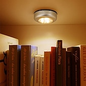tanie Światła krążkowe-4 szt. awaryjne oświetlenie ścienne 3 led kuchnia pod szafką oświetlenie do szafy z naklejką dotknij lampa dotykowa przestrzeń naklejka bezprzewodowa lampa ścienna szafa sypialnia kuchnia