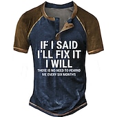 お買い得  面白い言葉-男の面白い短袖グラフィックTシャツ：『もし私がそれを直すと言ったら』関係の先延ばしユーモア