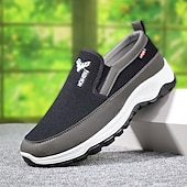 billige Slip-ons og loafers til herrer-menns uformelle sorte og hvite, pustende mesh slip-on loafers for hverdagskomfort