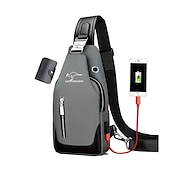 cheap Laptop Bags,Cases &amp; Sleeves-Men&#039;s Chest Bag Fashion Korean Style Casual Sports Water Proof Oxford Chest Crossbody Bags for Men Shoulder Messenger Bag