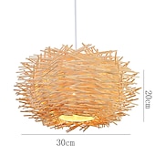 billige Lyktedesign-led pendnat lys bambus lanterne design lysekrone retro 30cm lysekrone takbelysning gjelder for stue soverom restaurant kafé bar restaurant klubb
