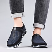 ieftine Saboți și Mocasini Bărbați-mocasini casual pentru bărbați – pantofi respirabili cu model negru și gri, cu cataramă metalică, confortabili și ușori pentru purtarea de zi cu zi