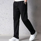 cheap Sweatpants-Men&#039;s Sweatpants Trousers Casual Pants Straight Leg Sweatpants Pocket Drawstring Elastic Waist Plain Comfort Sports Outdoor Casual Daily Fashion Streetwear Black Navy Blue Micro-elastic