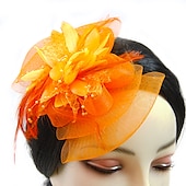 preiswerte Faszinator-Fascinator Hüte Kopfbedeckung Netz Teeparty Pferderennen Ladies Day Melbourne Cup Handgemacht mit floralem Kopfschmuck Kopfbedeckung Kleid zum Beeindrucken Renntag Kleid