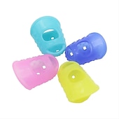abordables Instrumentos musicales-10 unids/set dedal para dedos, guantes de silicona antiquemaduras para tocar la guitarra, protección para los dedos, guante artesanal diy, herramienta de cocina para coser