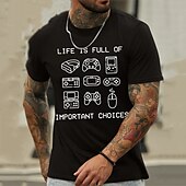 economico Magliette grafiche da uomo-Per uomo Cartoni animati Stampe Grafiche Hobby Maglietta Maglietta grafica Cotone Maniche Corte Grafico Camicia Vinaccia Nero Bianco Maglietta comoda Vacanza Streetwear Abbigliamento di stilista