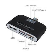 voordelige USB-hubs-kaartlezer multifunctionele smart 4 in 1 laptop pc duurzame telefoon tf micro sd met micro usb oplaadpoort usb 3.1 universele type c adapter otg kaartlezer