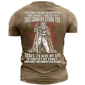  Herren Kreuzritter Grafik Tempelritter T-Shirt Tee Kurzarm T-Shirt 3D Druck Rundhals Hemd Vintage Mode Designer Outdoor Lässig Täglich Schwarz Marineblau Khaki Frühling  Sommer Kleidung Bekleidung