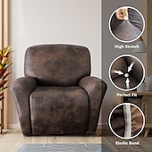 abordables Silla reclinable y con alas-Funda elástica para sillón reclinable, funda para sillón reclinable de 1 plaza, funda para sofá con bolsillo lateral, protector de muebles antiarañazos para niños, mascotas, perros y gatos