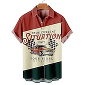 abordables Chemise de Bowling pour Hommes-Homme cocktail Filles hula Chemise Chemise de quilles Chemise boutonnée Manche Courte Rétro Vintage Tropique Mode Casual Plage Eté Printemps Col rabattu Imprimer Bouton bas Blanche Jaune Vert Claire
