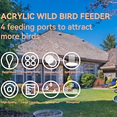cheap Backyard Birding &amp; Wildlife-Bird Feeders for Outdoors Hanging  Squirrel Proof Bird Feeders for Outdoors Large Tube Bird Feeder with 4 Feeding Ports Bird Seed Feeder with Hook and Food Tray Attract Multiple Birds