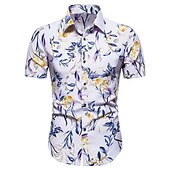 cheap Men&#039;s Casual Shirts-Men&#039;s Shirt Summer Shirt Button Up Shirt Casual Shirt Beach Shirt Summer Hawaiian Shirt Red Purple Short Sleeve Florals Shirt Collar Outdoor Going out Print Clothing Apparel Streetwear Stylish Casual