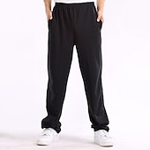 cheap Sweatpants-Men&#039;s Fleece Pants Sweatpants Joggers Trousers Straight Leg Sweatpants Pocket Plain Comfort Breathable Outdoor Daily Going out Fashion Streetwear Black Wine