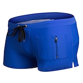 billiga boxersimbyxor för män-Herr Badkläder Badshorts Snörning Ficka med blixtlås Slät Andningsfunktion Mjuk Utomhus Ledigt Dagligen Hawaiisk Stylish Svart Vit Microelastisk