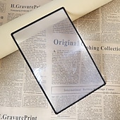 voordelige Kantoor artikelen-1 st a4 kaart lezen pvc vergrootglas groot gebied ultradunne visitekaartje type vergrootglas, 3x (300%) pagina vergrotende lens, lezen vergrootglas voor ouderen, terug naar school cadeau