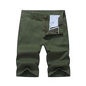 preiswerte Arbeitsshorts-Herren Shorts Kurze Hosen Chino Bermuda Shorts Bermudas Tasche Glatt Komfort Atmungsaktiv Outdoor Täglich Ausgehen Baumwollmischung Modisch Strassenmode Armeegrün Orange