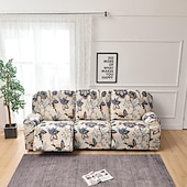 economico Poltrone reclinabili e poltrone wingback-Copridivano reclinabile elasticizzato, copridivano a 3 posti, copridivano reclinabile floreale con elastico, protezione antigraffio per mobili per bambini, animali domestici, cani, gatti