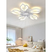 cheap Ceiling Fan Lights-LED Ceiling Fans Dimmable with Remote Contral Flower Design Flush Mount Ceiling Lamp Acrylic Lampshade Chandelier Bedroom Living Room