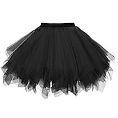 cheap Bottoms-1950s 1980s Rockabilly Short / Mini Petticoat Hoop Skirt Tutu Under Skirt Ballet Dancer Women&#039;s Carnival Costume Kings Day Halloween Carnival Performance Party Pride Parade Adults&#039; Skirt Spring
