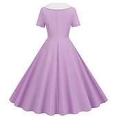 economico Vestiti-Retrò Vintage Anni 1950 Abito vintage Abito Swing Vestito Svasato Per donna Carnevale Mascherata Casual Quotidiano Addio al Nubilato Adulti Vestito Abiti per il ritorno