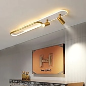 זול גופי תאורת ספוט-מנורת תקרה LED מודרנית 1-2 מנורת מסלול מנורת sotlight 80 ס"מ 100 ס"מ מנורת תקרה גיאומטרית ניתנת לעמעום שלט רחוק סלון חדר שינה מטבח פינת אוכל מנורת ac220v