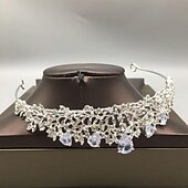 お買い得  ヘアスタイリングアクセサリー-シルバー ティアラと女性のための王冠 クリスタル クイーン クラウン ラインストーン プリンセス ティアラ 女の子 花嫁 ウェディング ヘアアクセサリー ブライダル 誕生日 パーティー プロム ハロウィン コスプレ コスチューム クリスマス