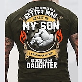 preiswerte Herren -Grafik -T -Shirt-Herren Ich habe Gott gefragt mich zu einem besseren Mann zu machen er schickte mir meinen Sohn Grafik T-Shirt Familienstücke Tee Kurzarm Grafikshirt Schwarz Rot Marineblau Mode Designer Bekleidung