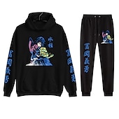 cheap Cartoon &amp; Movie Character Graphic-Kanroji Mitsuri Pants Outfits Hoodie Anime Front Pocket Graphic For Couple&#039;s Men&#039;s Women&#039;s Adults&#039; Hot Stamping Casual Daily