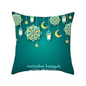 billiga Kuddfodral för semester-ramadan kareem kuddfodral eid mubarak 1 st mjukt dekorativt fyrkantigt kuddfodral örngott för sovrum vardagsrum soffa soffstol maskintvättbar