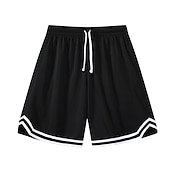 Χαμηλού Κόστους Casual σορτς-Ανδρικά Active Shorts Σορτς μπάσκετ Casual σορτς Τσέπη Κορδόνι Ελαστική μέση Σκέτο Άνεση Moale Causal Καθημερινά Αργίες Αθλήματα Μοντέρνα Μαύρο Λευκό