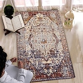 cheap Living Room &amp; Bedroom Rugs-Retro Carpet Persian Living Room Rug Bedside Floor Mat Non-Skid Foldable Bedroom Imitation Cashmere Thickened Plush Carpet