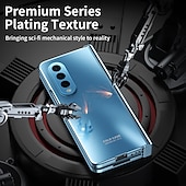 cheap Samsung Cases-Phone Case For Samsung Galaxy Z Fold 5 Z Fold 4 Z Fold 3 Full Body Case Flip Plating Dustproof Solid Colored PC