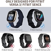 olcso Fitbit óraszíjak-2 csomag Smart Watch Band Kompatibilis valamivel FitBit Versa 4 Sense 2 Versa 3 Sense Puha szilikon Okos óra Szíj Vízálló Állítható Légáteresztő Sportszíj Csere Karszalag