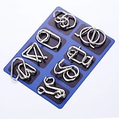 billiga Pedagogiska leksaker-8 st/set iq metall pussel hjärnteaser intelligens lösning ring montessori pussel för barn vuxna anti-stress fidget leksak
