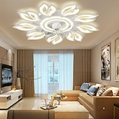 cheap Ceiling Fan Lights-LED Ceiling Fans Dimmable with Remote Contral Flower Design Flush Mount Ceiling Lamp Acrylic Lampshade Chandelier Bedroom Living Room