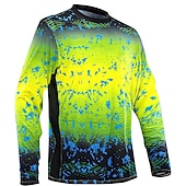 cheap Tops-Men&#039;s Fishing Shirt Outdoor Long Sleeve UPF50+ UV Protection Breathable Quick Dry Lightweight Top Summer Spring Outdoor Fishing Yellow / Black Dark Gray Green Black