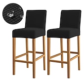 economico Fodera per sedia da pranzo-2 pezzi coprisgabelli da bar idrorepellenti, coprisgabelli da bar elasticizzati bordeaux, coprisgabelli da bar per bar, per patio, bar all&#039;aperto, per matrimonio, con fondo elastico