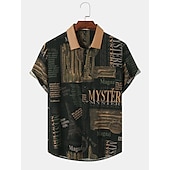 abordables Chemise de Bowling pour Hommes-Homme cocktail Filles hula Chemise Chemise de quilles Chemise boutonnée Manche Courte Rétro Vintage Tropique Mode Casual Plage Eté Printemps Col rabattu Imprimer Bouton bas Blanche Jaune Vert Claire