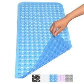 preiswerte Rutschfeste Badewannenmatte-Badematte, rutschfeste Badewannenmatte, antibakterielle Duschmatte, extra lang, 90 x 40 cm, starker Saugnapfgriff, maschinenwaschbar, BPA-frei, ungiftig, phthalatfrei, latexfrei