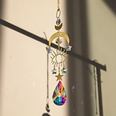 abordables Attrapeurs de rêves-cristal attrape-soleil oeil du diable éclairage en cristal pendentif lumière et ombre vent carillon attrape-soleil prisme boule