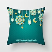 billiga Kuddfodral för semester-ramadan kareem kuddfodral eid mubarak 1 st mjukt dekorativt fyrkantigt kuddfodral örngott för sovrum vardagsrum soffa soffstol maskintvättbar
