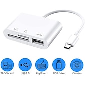 Χαμηλού Κόστους Περιφερειακά Η/Υ-usb c sd card reader adapter type c micro sd tf card reader multifunction 3-in-1 otg adapter for laptop macbooks φορητές κάμερες