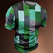 economico T-shirt 3D da Uomo-Per uomo Color Block maglietta Magliette Manica corta maglietta Stampa 3D Girocollo Camicia Vintage Di tendenza Originale Esterno Informale Giornaliero Giallo Rosso Viola Primavera estate